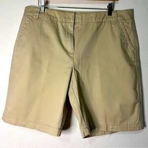 Charter Club tan khaki Bermuda shorts, Sz 16. 100% cotton. Preowned. Like new.